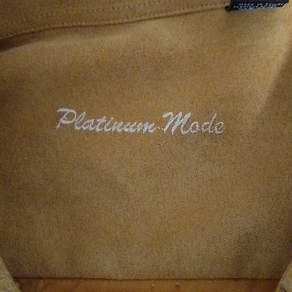 Platinum  mode mens orange/brown super soft 2xl button-down shirt - Picture 3 of 6